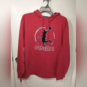 And1 Men's Double Team Red Hoodie Basketball Shooter Sweatshirt Size 2XL New